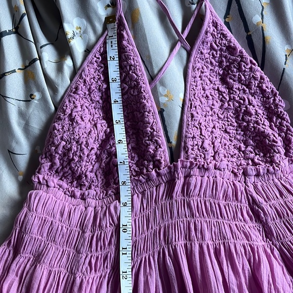 Free people forever favorite mini dress halter smocked bareback cross strappy - Picture 9 of 17